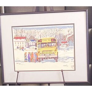 Vintage School bus needlepoint